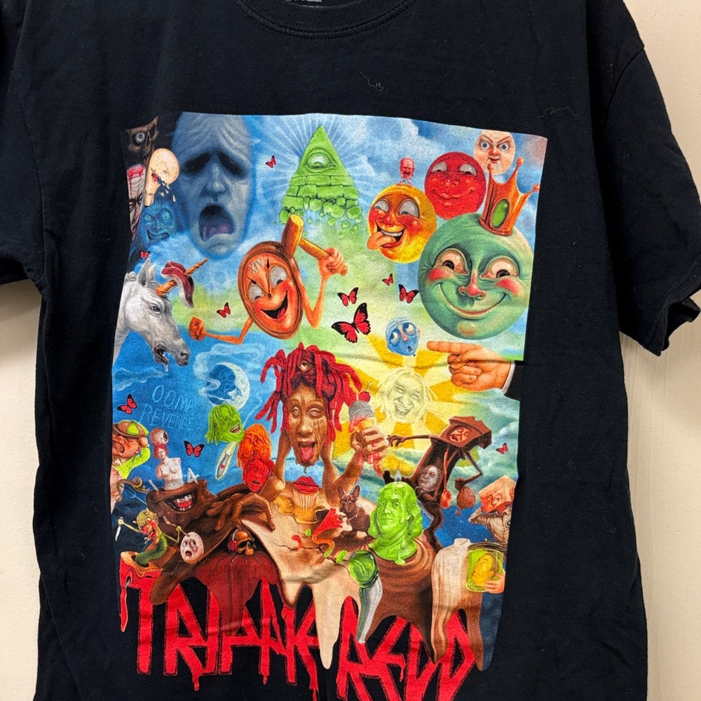 Black Graphic Tee with Colorful Design